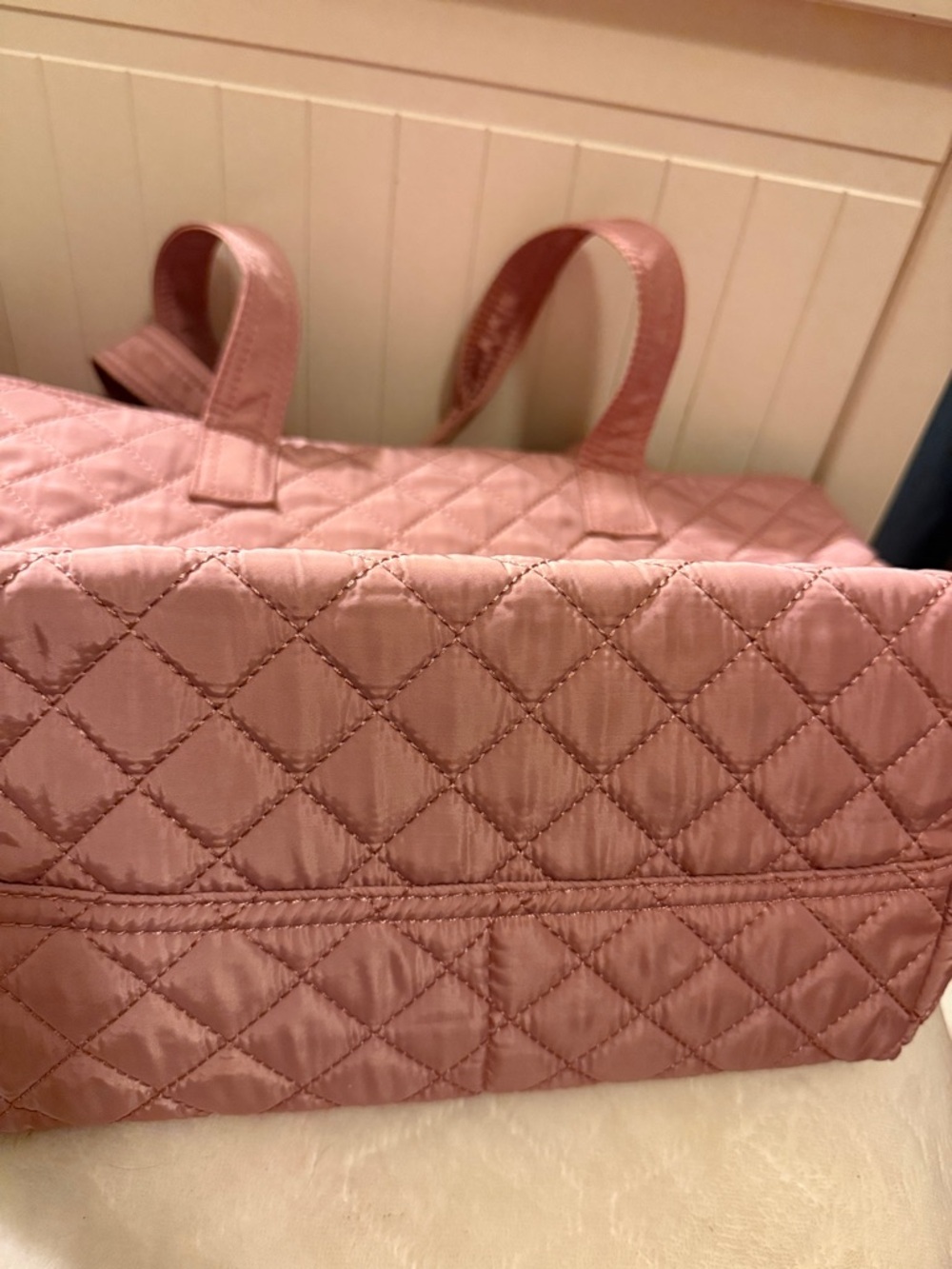 Alexis Bendel Quilted Blush Pink Tote with Logo Plaque - Picture 6 of 11